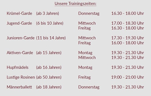 2025_26 Trainigszeiten